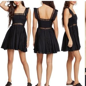 Free People Verona Lace Trim Mini Dress